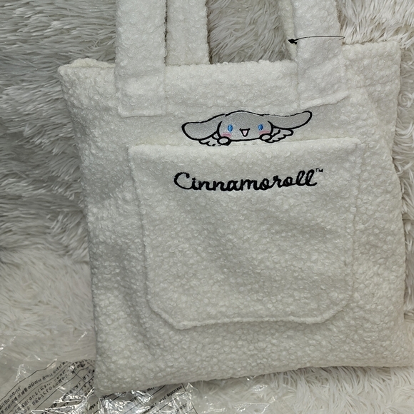 Hello Kitty Handbags - Cinnamoroll Faux Shearling Tote Bag Sanrio Hello Kitty Kawaii Y2K Travel Bag